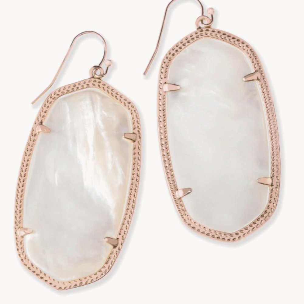 Danielle Rose Gold Earrings in Ivory Pearl